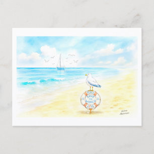 Jon Seagull - Frieden und Liebe retten die Welt Postkarte