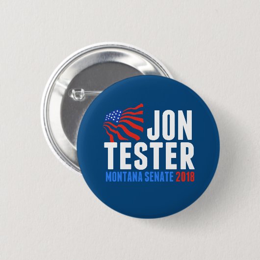 Jon Tester für den Senat von Montana 2018 Button (Vorne & Hinten)