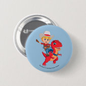 Jon und Blitz | Dino Ranch Button (Vorne & Hinten)