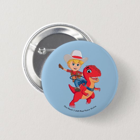 Jon und Blitz | Dino Ranch Button (Vorne & Hinten)