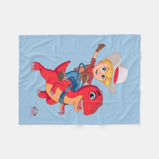 Jon und Blitz | Dino Ranch Fleecedecke (Vorderseite (Horizontal))