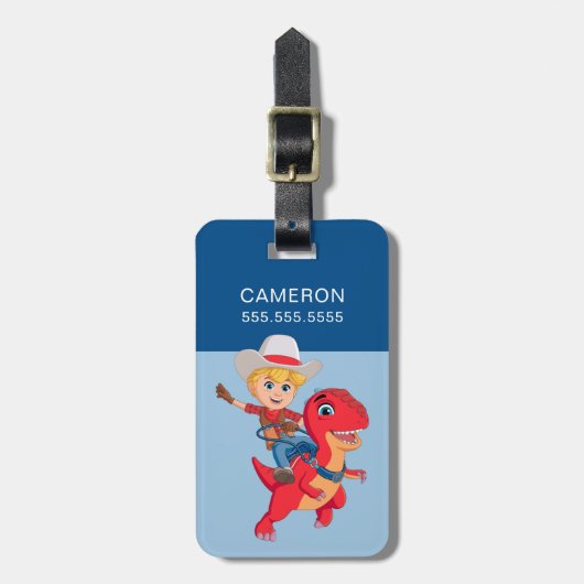 Jon und Blitz | Dino Ranch Gepäckanhänger (Vorderseite vertikal)