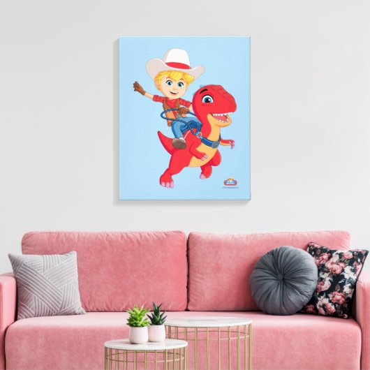 Jon und Blitz | Dino Ranch Leinwanddruck (Insitu (Wohnzimmer))