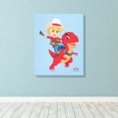 Jon und Blitz | Dino Ranch Leinwanddruck (Insitu (Holzboden))