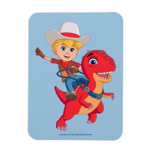 Jon und Blitz   Dino Ranch Magnet