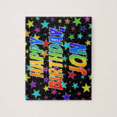 "JON" Vorname, Spaß "GLÜCKLICHER GEBURTSTAG" Puzzle (Vertikal)