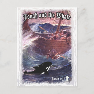 Jonah 1:17 - Jona und der Wald Postkarte