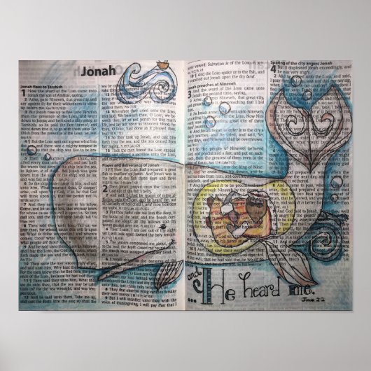 Jonah 2:2 - "Er hörte mich" Poster (Vorne)
