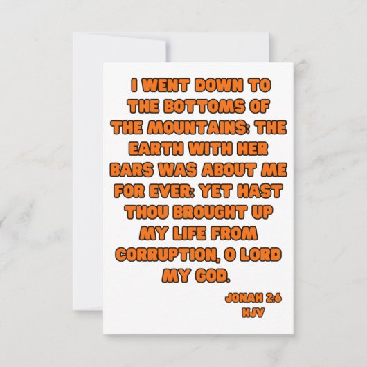 Jonah 2:6 KJV Bible Verse Gruß Karte (Vorderseite)