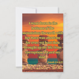 Jonah 2:6 KJV Bible Verse Pic Gruß Karte