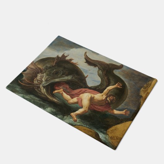 "Jonah and the Whale" Kunsttürmatte Fußmatte (Schrägansicht)