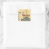 Jonah Eaten vom Wal Quadratischer Aufkleber (Tasche)