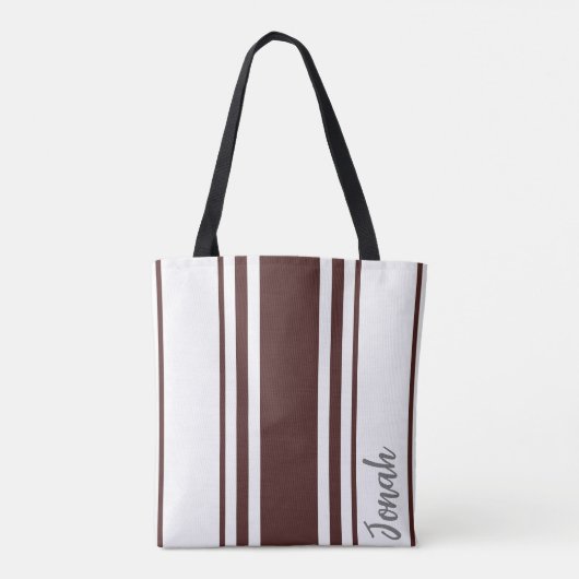 Jonah Minimalistisch Stripes Monogramm Tasche (Rückseite)