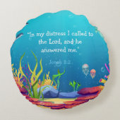 Jonah und das Whale Kids Round Throw Kissen (Rückseite)