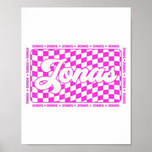Jonas Checkered Vorname I Liebe Jonas Hearts 80er Poster