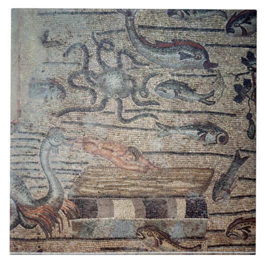 Jonas, das heraus durch den Wal, Detail von einem Fliese (Vorderseite)