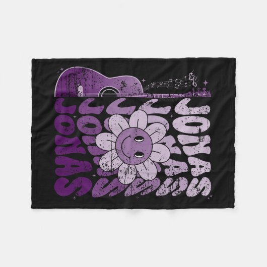 Jonas First Name I Love Jonas Girl Groovy 80's Vin Fleecedecke (Vorderseite (Horizontal))