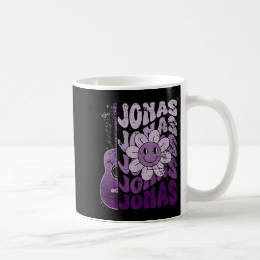Jonas First Name I Love Jonas Girl Groovy 80's Vin Kaffeetasse (Rechts)