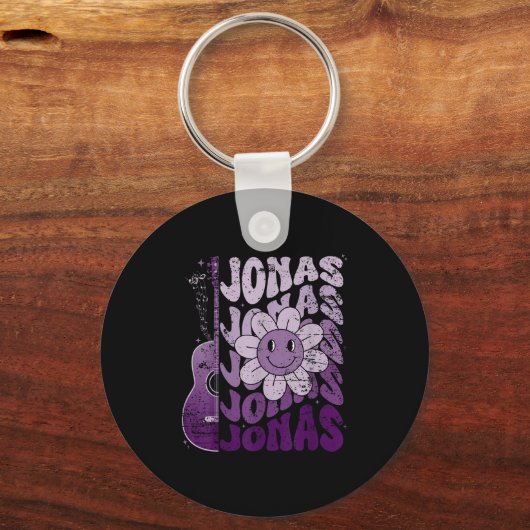 Jonas First Name I Love Jonas Girl Groovy 80's Vin Schlüsselanhänger (Vorderseite)