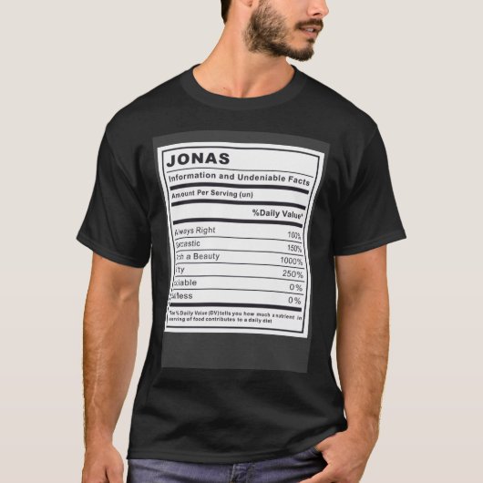 Jonas Information and Unleugnable Facts T-Shirt (Vorderseite)