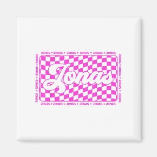 Jonas Kariert Vorname Ich liebe Jonas Hearts 80er Magnet