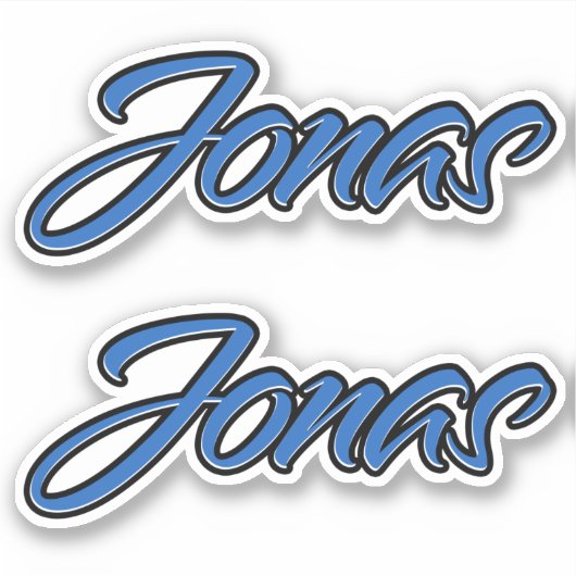 Jonas Name blue Aufkleber Sticker Stickerset (Vorderseite)