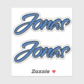 Jonas Name blue Aufkleber Sticker Stickerset (Blatt)