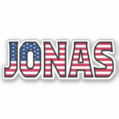Jonas Name Vorname USA Sticker Stickerset (Vorderseite)