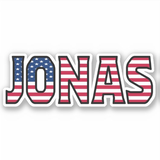 Jonas Name Vorname USA Sticker Stickerset (Vorderseite)