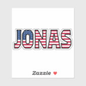 Jonas Name Vorname USA Sticker Stickerset (Blatt)