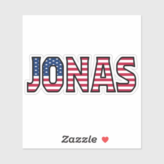 Jonas Name Vorname USA Sticker Stickerset (Blatt)