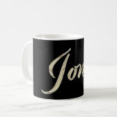 Jonas Name whitegold Tasse Teetasse Kaffeetasse (Vorderseite Links)