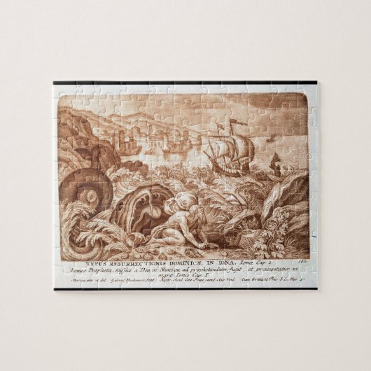Jonas und der Wal, Illustration von einer Bibel, Puzzle (Horizontal)