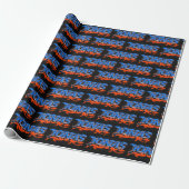 Jonas Vorname Name Graffiti blue orange Geschenkpapier (Ungerollt)