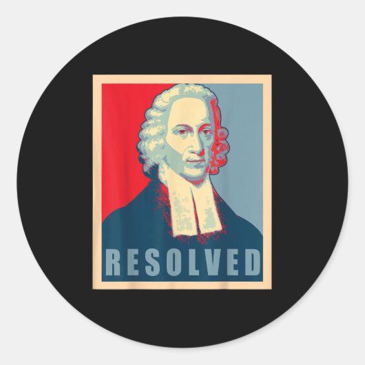 Jonathan Edwards Resolved Calvinist Reformed  Runder Aufkleber (Vorderseite)