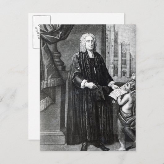 Jonathan Swift, graviert von Andrew Miller, 1743 Postkarte (Vorne/Hinten)