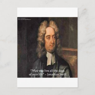 Jonathan Swift Lebe Leben Humor Zitat Postkarte