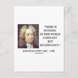 Jonathan Swift nichts Konstantes, aber Unbeständig Postkarte