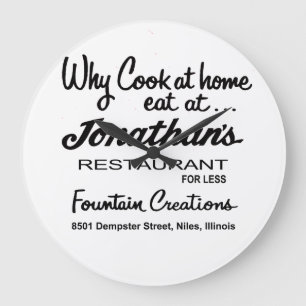Jonathan's Restaurant, Niles, IL Große Wanduhr