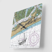 Jones Beach Island NY Chart Quadratische Wanduhr (Winkel)