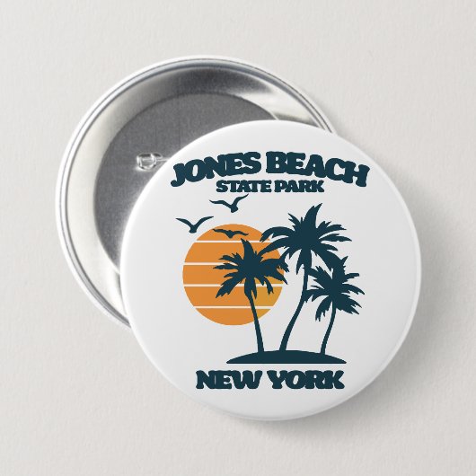 Jones Beach Long Island New York Button (Vorne & Hinten)