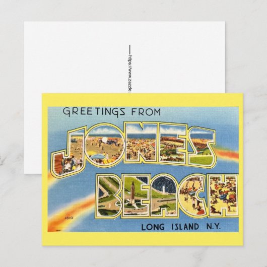 Jones Beach Long Island Postkarte (Vorne/Hinten)