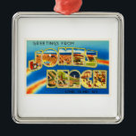 Jones Beach New York New York New York Vintage Tra Silbernes Ornament<br><div class="desc">Jones Beach,  New York NY

Ein nostalgisches,  altmodisches Andenken-Postkartenbild,  ein authentisches Retro-Design. Grüße der American Travelog Virtual Touring Company!</div>