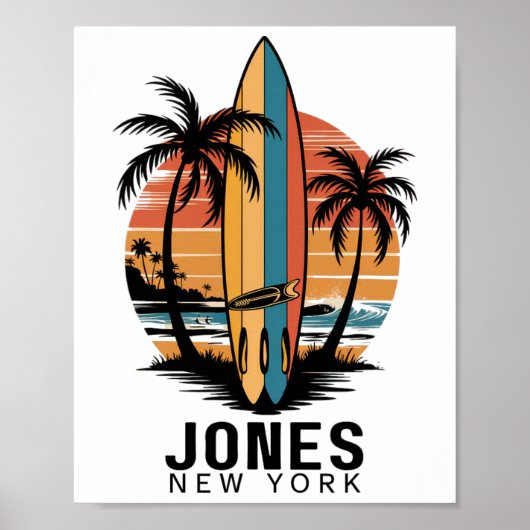 Jones Beach New York Surfen Surfer _3 Poster (Vorne)