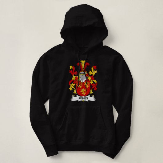 Jones Coat of Arms Familienwappen Hoodie (Design vorne)