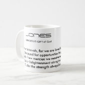 Jones-Familienname-Gedicht-Tasse Kaffeetasse (Vorderseite Links)
