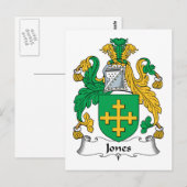 Jones Familienwappen Postkarte (Vorne/Hinten)