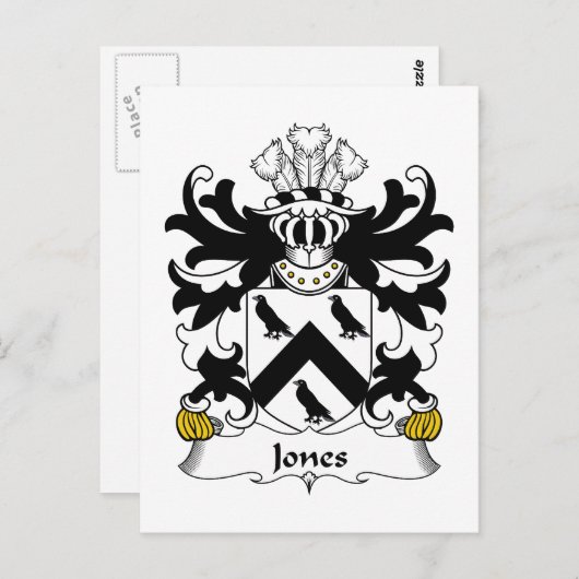 Jones Familienwappen Postkarte (Vorne/Hinten)