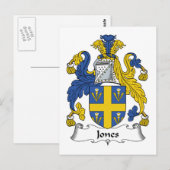 Jones Familienwappen Postkarte (Vorne/Hinten)