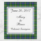 Jones Scottish Wedding Wine Label Weinetikett (Einzelnes Label)